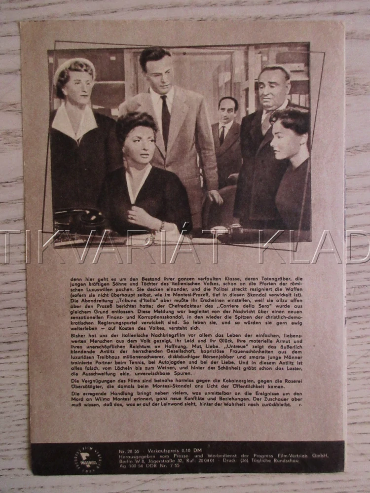 NEVĚRNICE, G. LOLLOBRIGIDA, BIO PROGRAM ČŠ-2 Č. 5