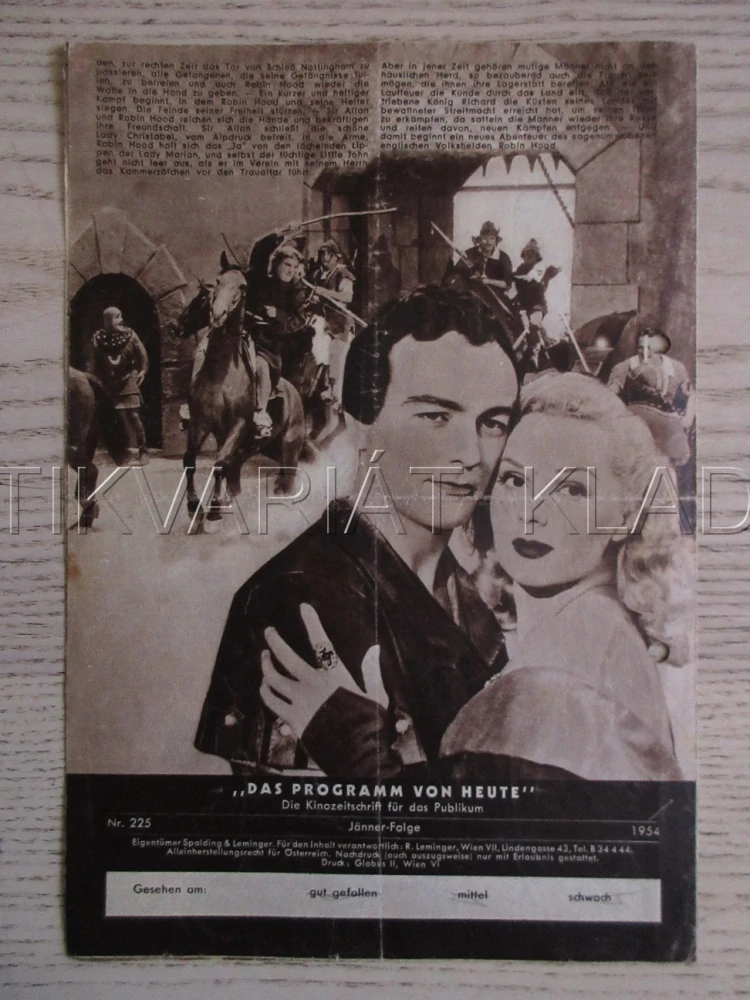 ROBIN HOOD, J. HALL, BIO PROGRAM ČŠ-2 Č. 8