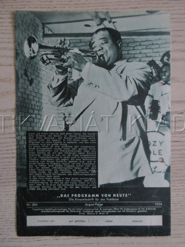 GLENN MILLER STORY, J. STEWART, BIO PROGRAM ČŠ-2 Č. 9