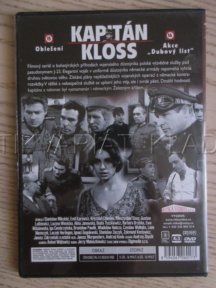 KAPITÁN KLOSS - S NASAZENÍM ŽIVOTA, DÍL 15+16, DVD FILM