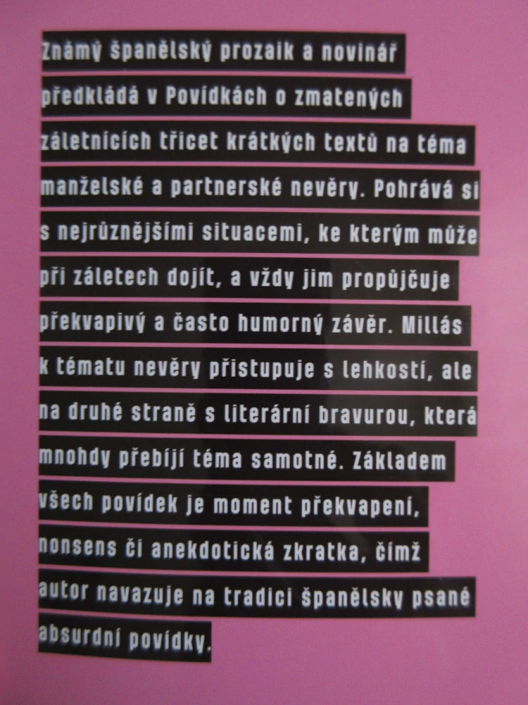 POVÍDKY O ZMATENÝCH ZÁLETNÍCÍCH, JUAN JOSÉ MILLÁS, **an