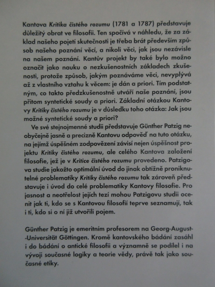 JAK JSOU MOŽNÉ SYNTETICKÉ SOUDY A PRIORI?, GÜNTHER PATZIG, **an