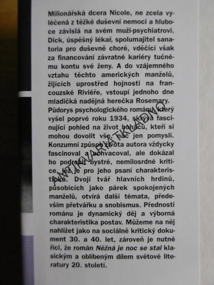 NĚŽNÁ JE NOC, FRANCIS SCOTT FITZGERALD