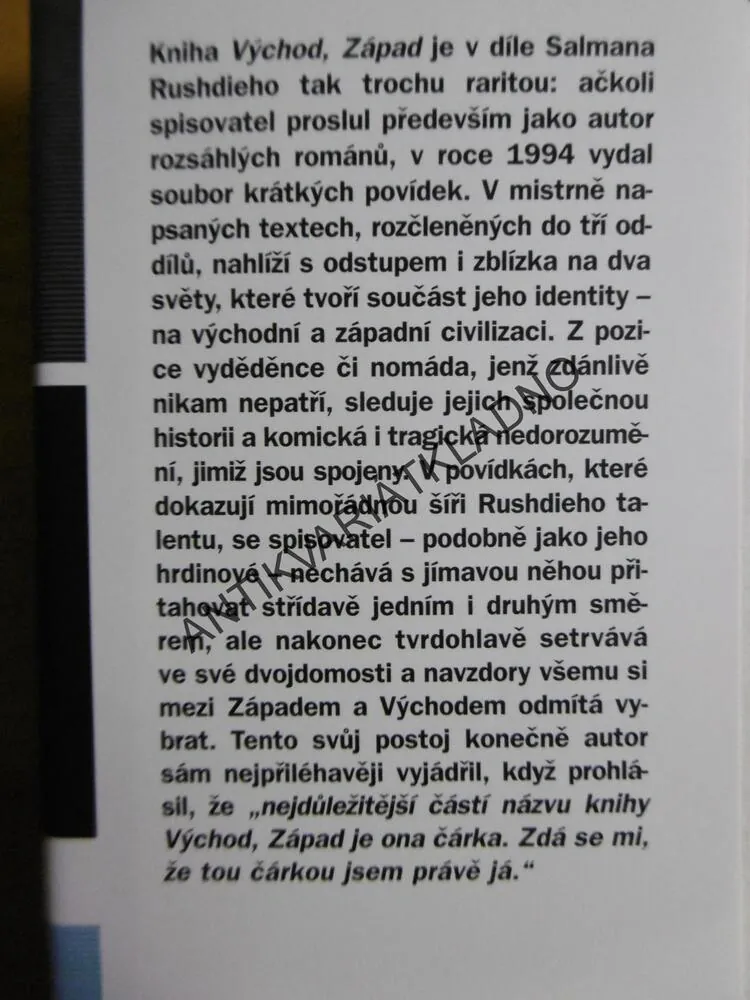 VÝCHOD, ZÁPAD, SALMAN RUSHDIE, **an