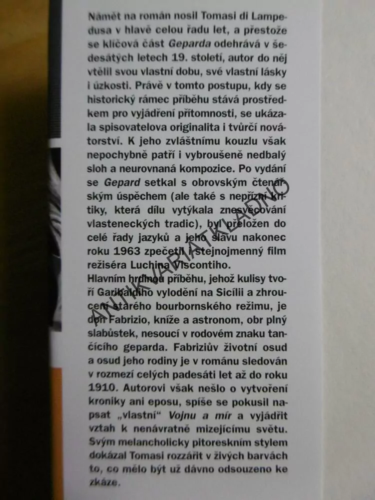 GEPARD, TOMASI DI LAMPEDUSA, **an