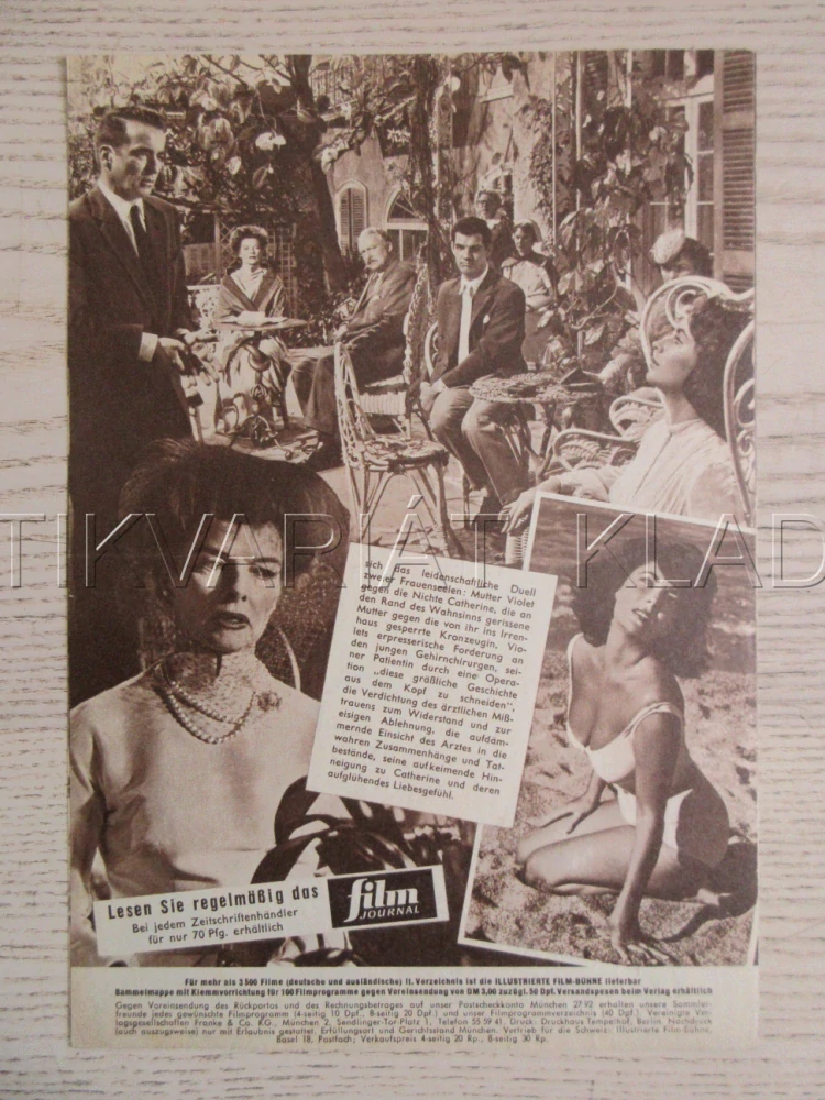 SUDDENLY, LAST SUMMER, E. TAYLOR, K. HEPBURN, BIO PROGRAM ČŠ-2 Č. 90