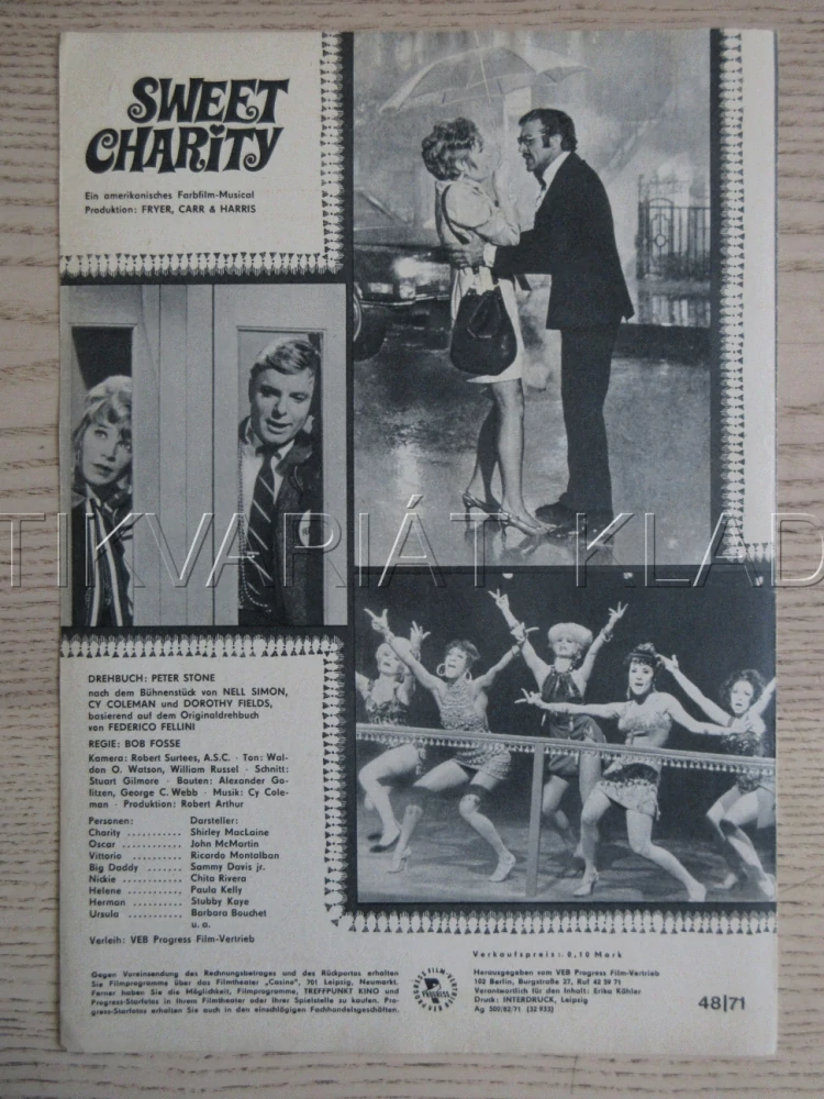 SLADKÁ CHARITY, S. MACLAINE, BIO PROGRAM ČŠ-2 Č. 120