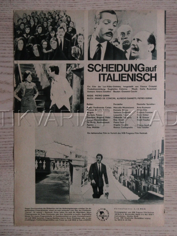 SCHEIDUNG AUF ITALIENISCH, ROZVOD PO ITALSKU, M. MASTROIANNI, BIO PROGRAM ČŠ-2 Č. 128