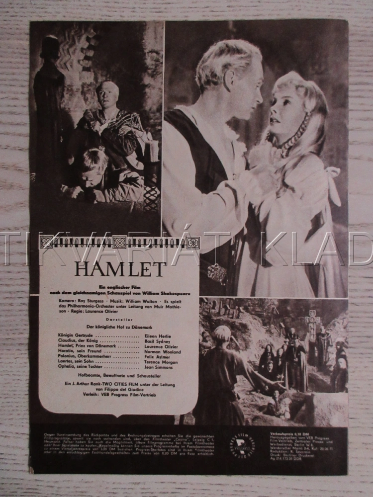 HAMLET, J. SIMMONS, L. OLIVIER, PROGRAM ČŠ-2 Č. 139