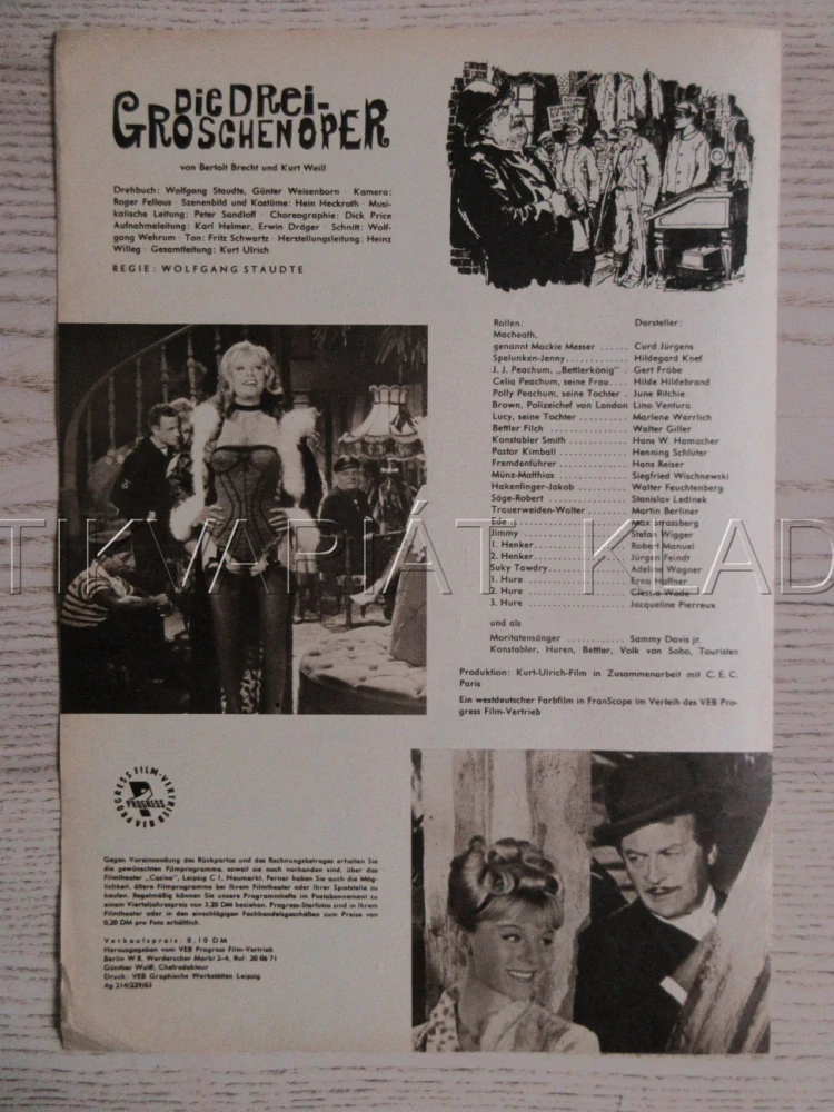ŽEBRÁCKÁ OPERA, C. JÜRGENS, L. VENTURA, PROGRAM ČŠ-2 Č. 150