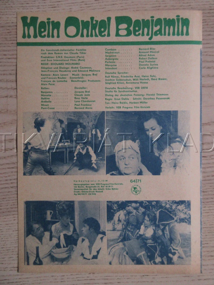 MŮJ STRÝČEK BENJAMIN, J. BREL, PROGRAM ČŠ-2 Č. 152