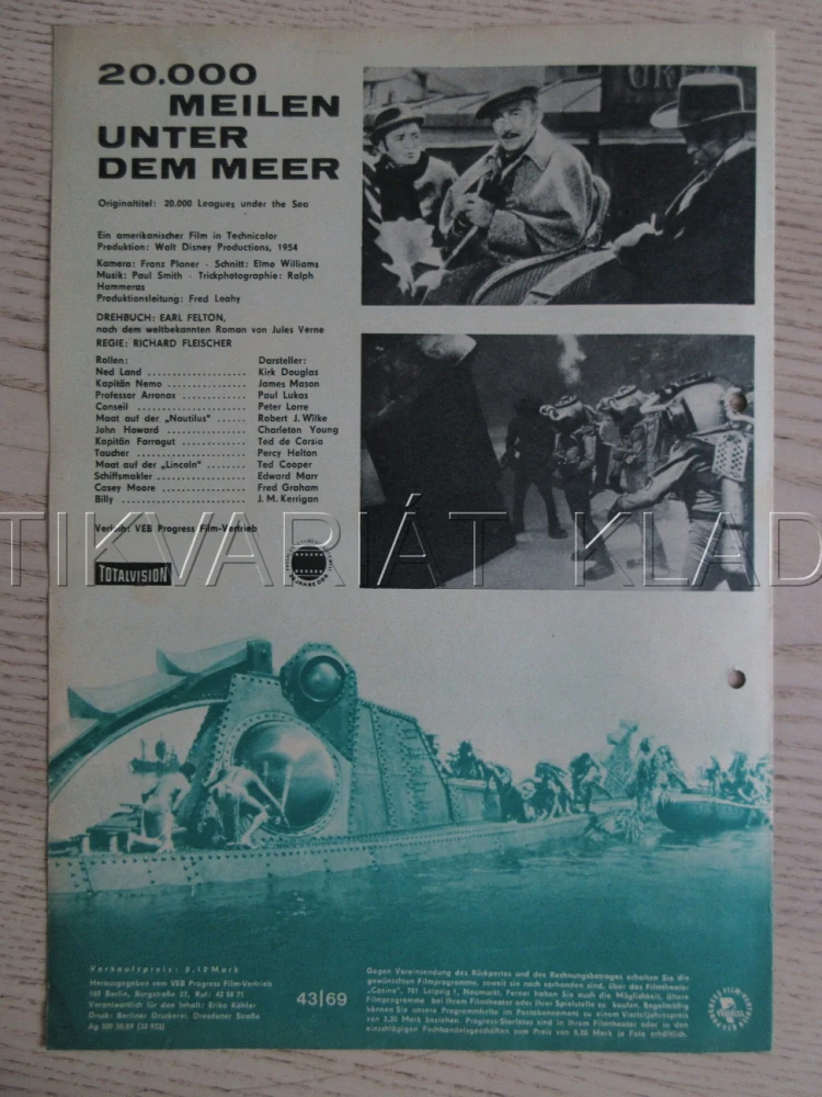 20000 MIL POD MOŘEM, K. DOUGLAS, J. VERNE, BIO PROGRAM ČŠ-2 Č. 183