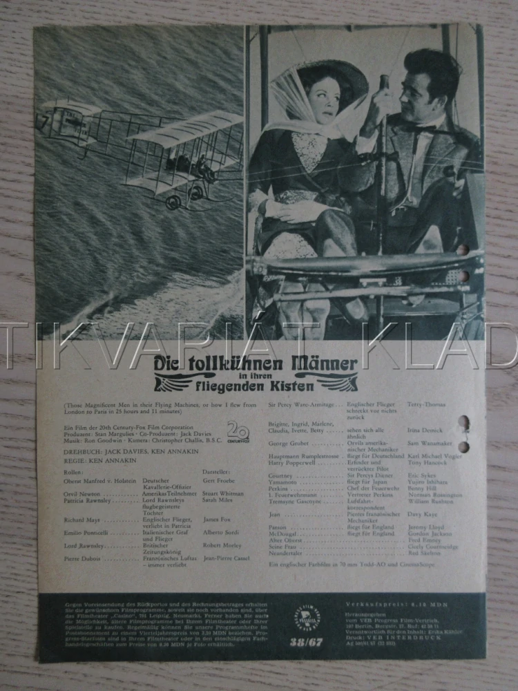 BÁJEČNÍ MUŽI NA LÉTAJÍCÍCH STROJÍCH, BIO PROGRAM ČŠ-2 Č. 196
