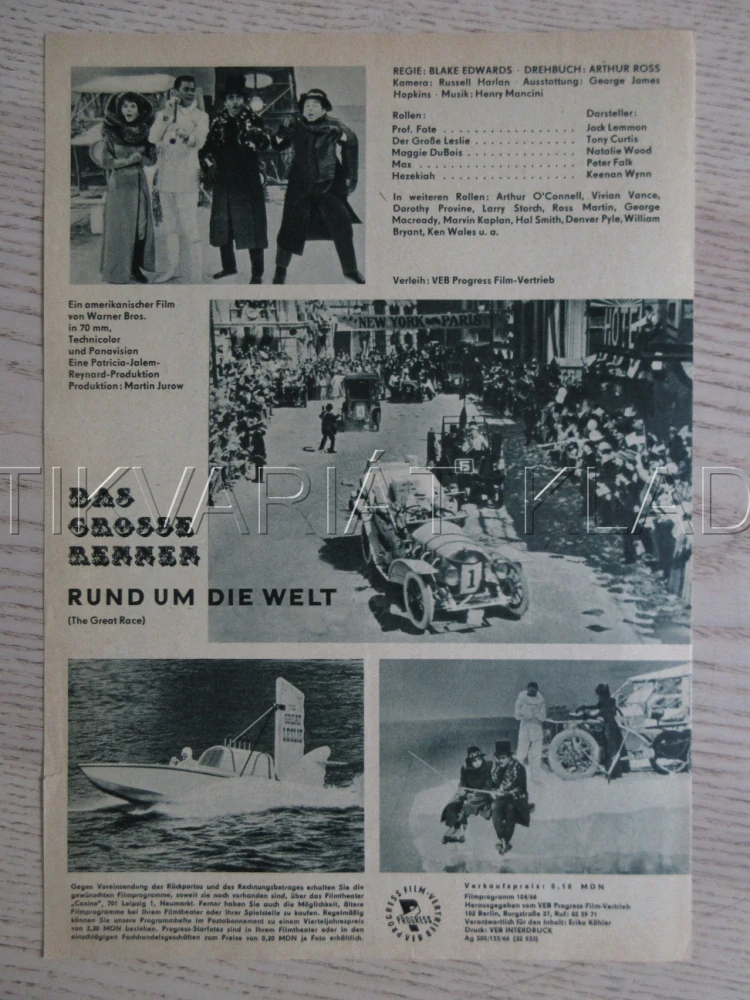 VELKÉ ZÁVODY, J. LEMMON, T. CURTIS, P. FALK, BIO PROGRAM ČŠ-2 Č. 197