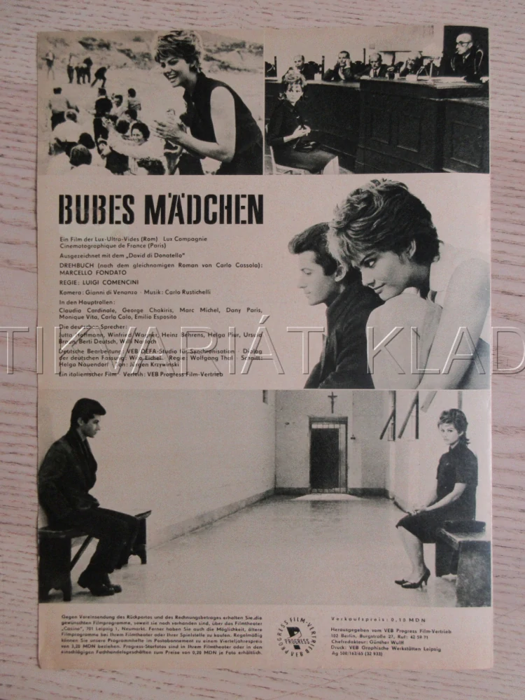 BUBES MÄDCHEN, C. CARDINALE, FILM FR/IT, BIO PROGRAM ČŠ-2 Č. 198