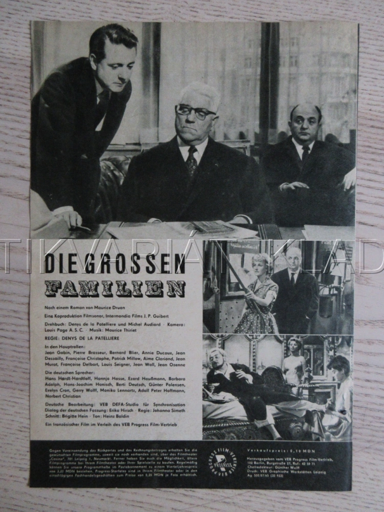 VELKÁ RODINA, J. GABIN, BIO PROGRAM ČŠ-2 Č. 206