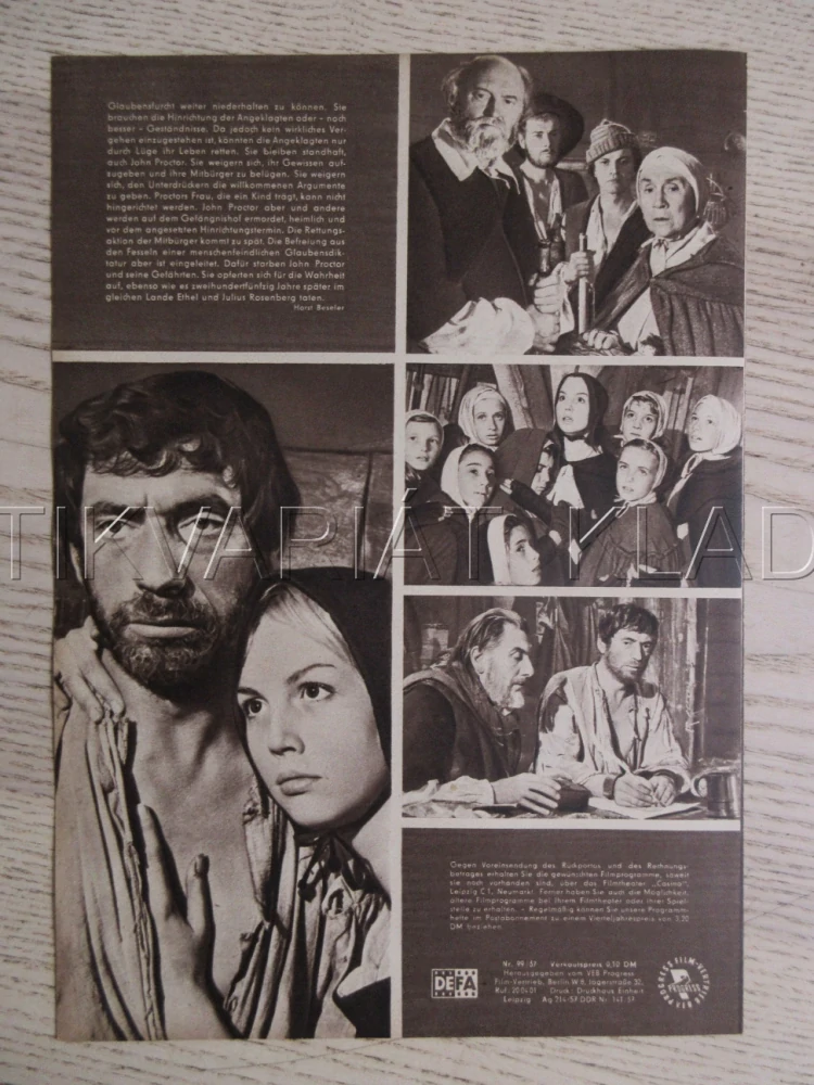 ČARODĚJKY ZE SALLEMU, Y. MONTAND, S. SIGNORET, M. DEMONGEOT, BIO PROGRAM ČŠ-2 Č. 213