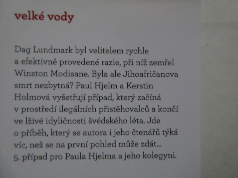 VELKÉ VODY, ARNE DAHL, **an