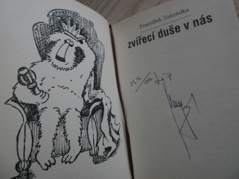 ZVÍŘECÍ DUŠE V NÁS, FRANTIŠEK ZAHRÁDKA - AUTOGRAM, **an