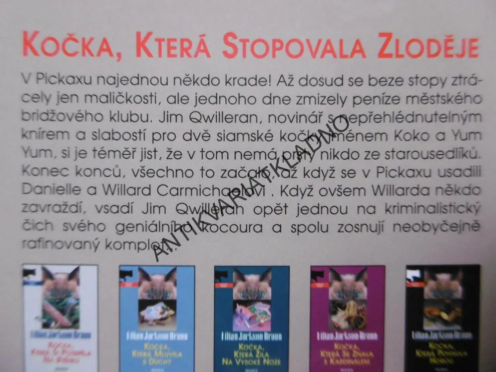 KOČKA, KTERÁ STOPOVALA ZLODĚJE, LILIAN JACKSON BRAUN