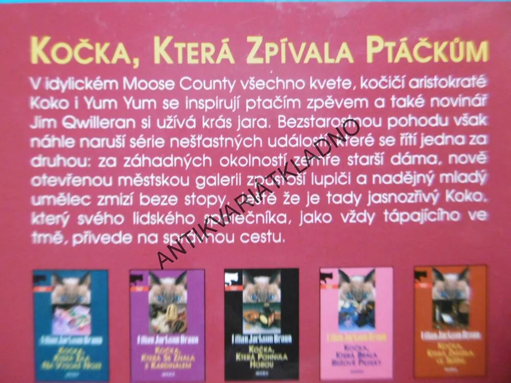 KOČKA, KTERÁ ZPÍVALA PTÁČKŮM, LILIAN JACKSON BRAUN
