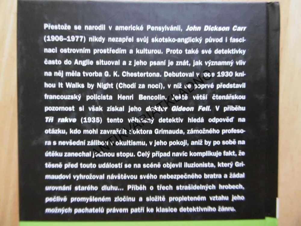 TŘI RAKVE, JOHN DICKSON CARR, **an