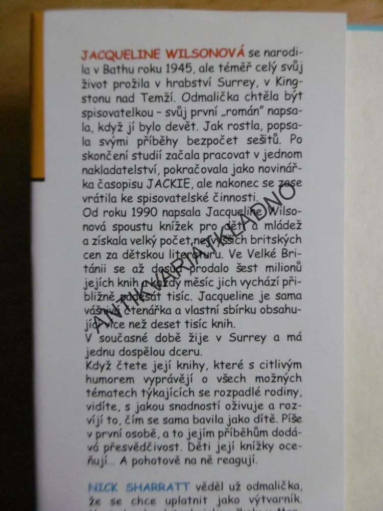 WWW.TRÁPENÍ, JACQUELINE WILSONOVÁ, **an