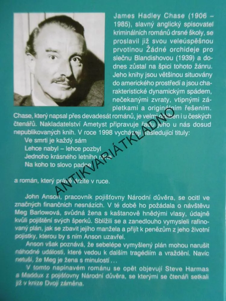 DOBŘE POJIŠTĚNÁ VRAŽDA, JAMES HADLEY CHASE, **an