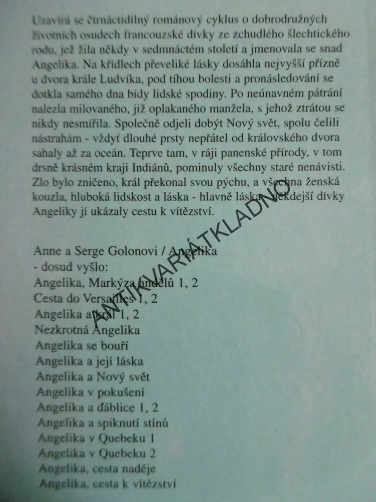 ANGELIKA, CESTA K VÍTĚZSTVÍ, ANNE A SERGE GOLON