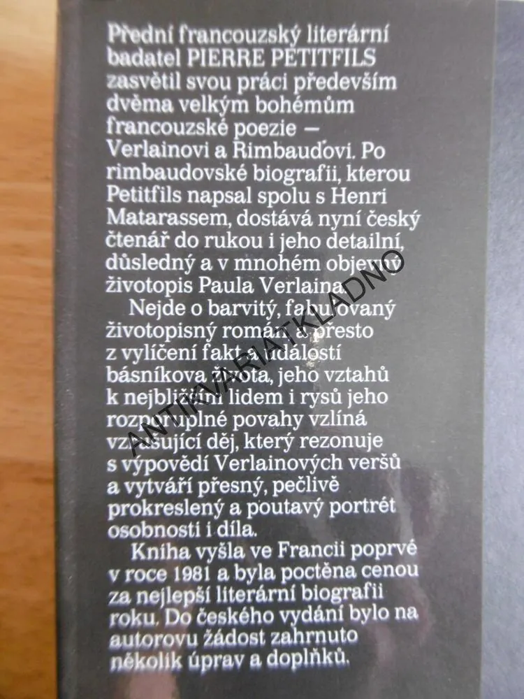 PIERRE PETITFILS VERLAINE, **an