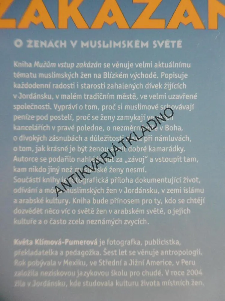 MUŽŮM VSTUP ZAKÁZÁN, KVĚTA KLÍMOVÁ-PUMEROVÁ, **an