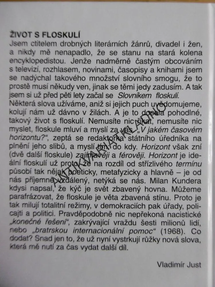 SLOVNÍK FLOSKULÍ, VLADIMÍR JUST, **an