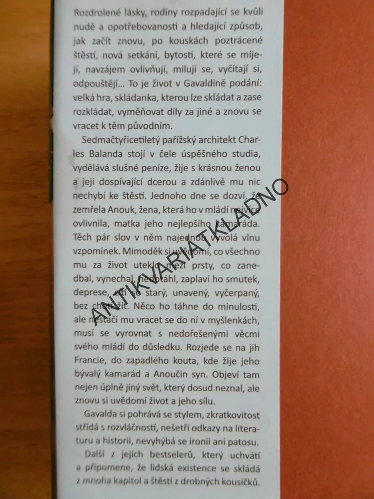 ČLOVĚK NENÍ NIKDY ÚPLNĚ ŠŤASTNÝ, ANNA GAVALDA, **an
