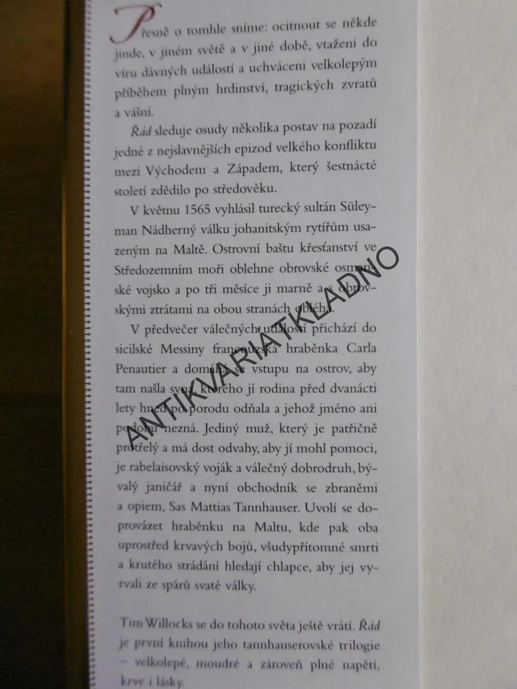 ŘÁD VE STÍNU OSMANSKÉ MOCI, TIM WILLOCKS