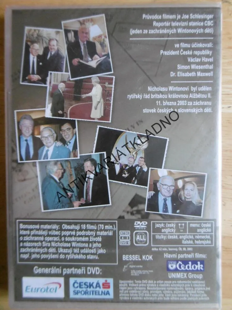 SÍLA LIDSKOSTI, NICHOLAS WINTON, DVD FILM
