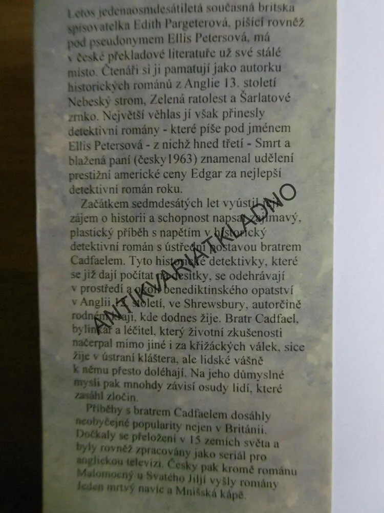 MALOMOCNÝ U SVATÉHO JILJÍ, PŘÍPAD BRATRA CADFAELA, ELLIS PETERSOVÁ, **an