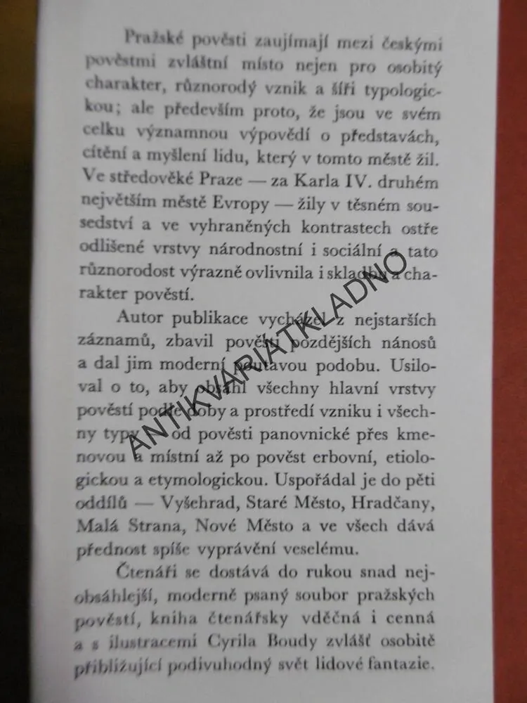 PRAŽSKÉ POVĚSTI, VÁCLAV CIBULA, CYRIL BOUDA, 1972, **an