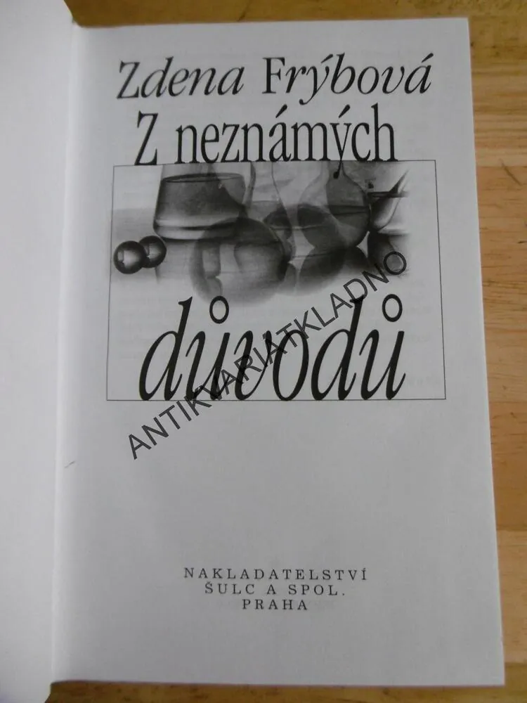 Z NEZNÁMÝCH DŮVODŮ, ZDENA FRÝBOVÁ, **an