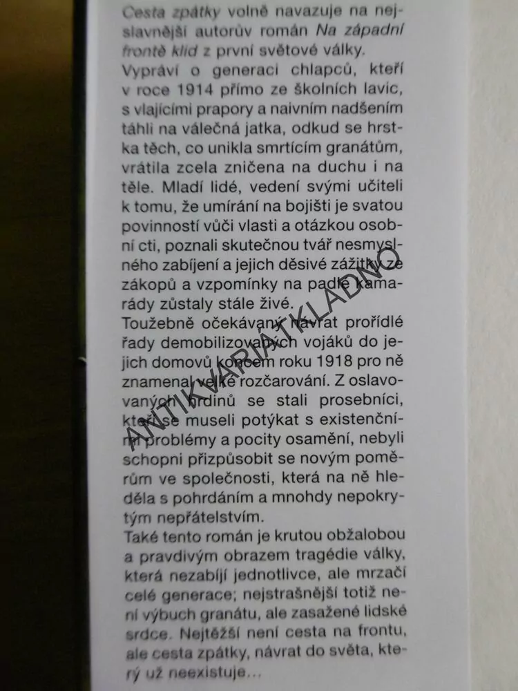 CESTA ZPÁTKY, ERICH MARIA REMARQUE, **an