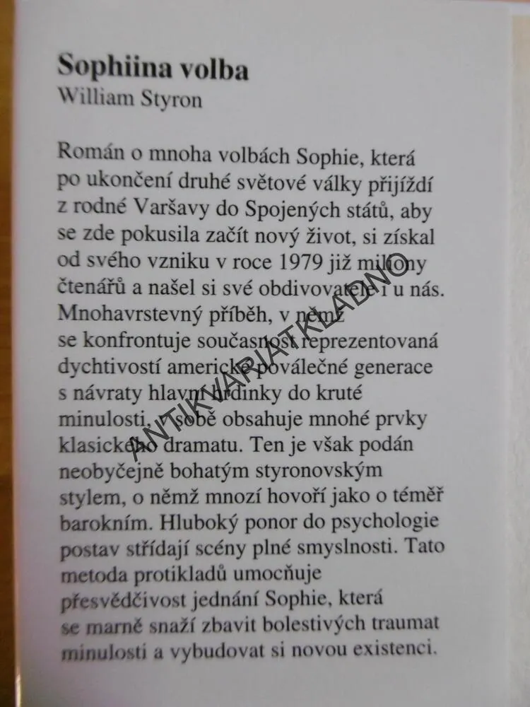 SOPHIINA VOLBA, WILLIAM STYRON