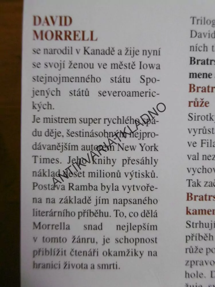 BRATRSTVO KAMENE, DAVID MORRELL, 