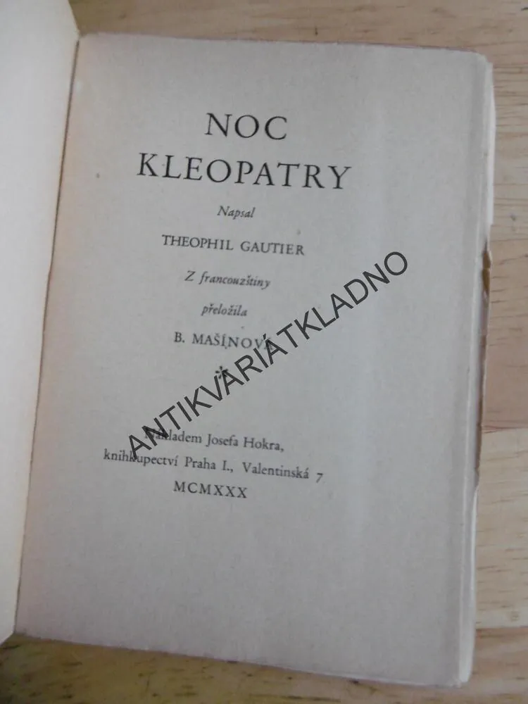 NOC KLEOPATRY, THEOPHIL GAUTIER