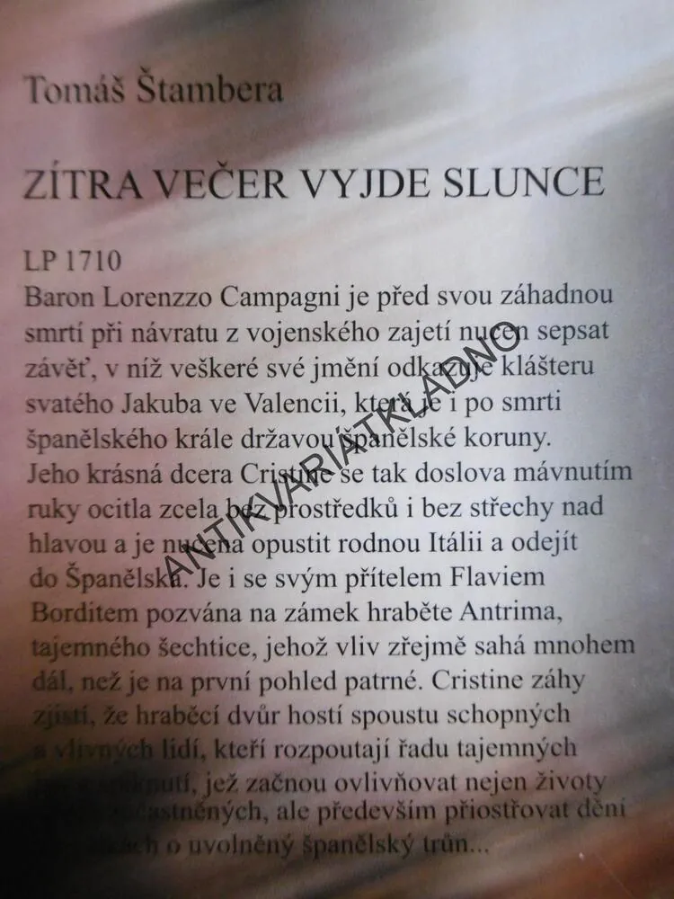 ZÍTRA VEČER VYJDE SLUNCE, TOMÁŠ ŠTAMBERA, **an