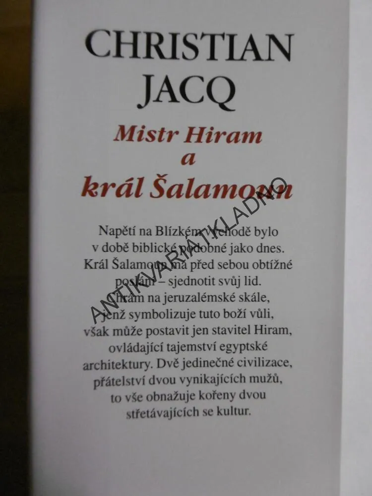 MISTR HIRAN A KRÁL ŠALAMOUN, CHRISTIAN JACQ, **an