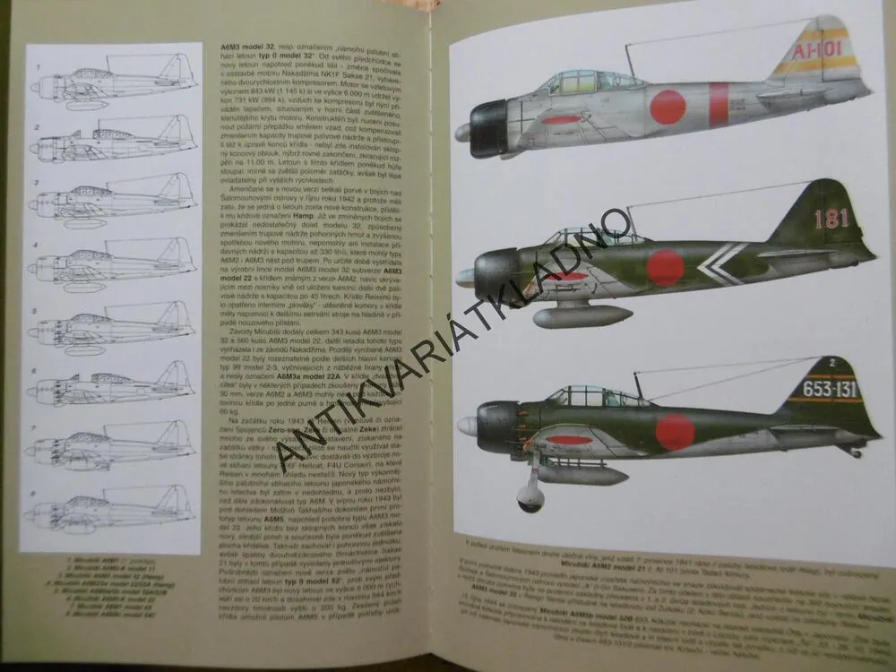 LETADLA 1939-45, 1.DÍL, STÍHACÍ A BOMBARDOVACÍ LETADLA JAPONSKA
