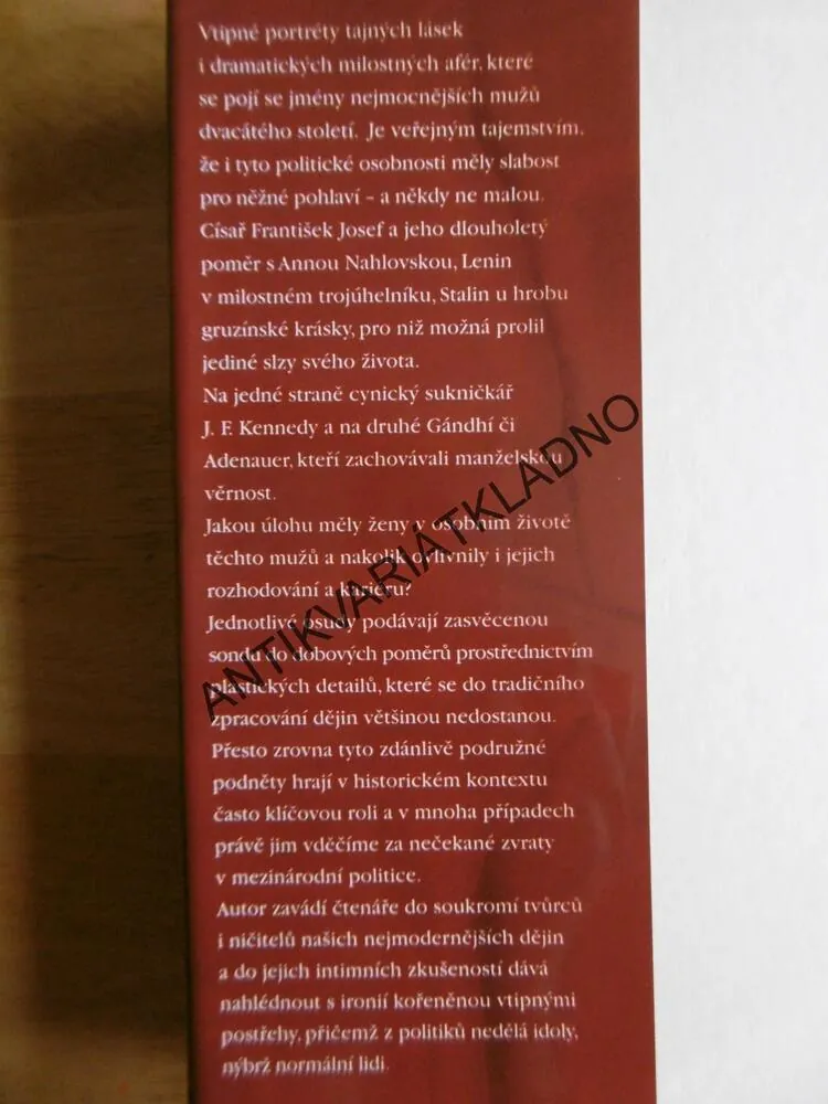 LÁSKY SLAVNÝCH MUŽŮ, DÖRRZAPF, HITLER, KENEDY, STALIN, MANDELA, GORBAČOVA, aj., **an