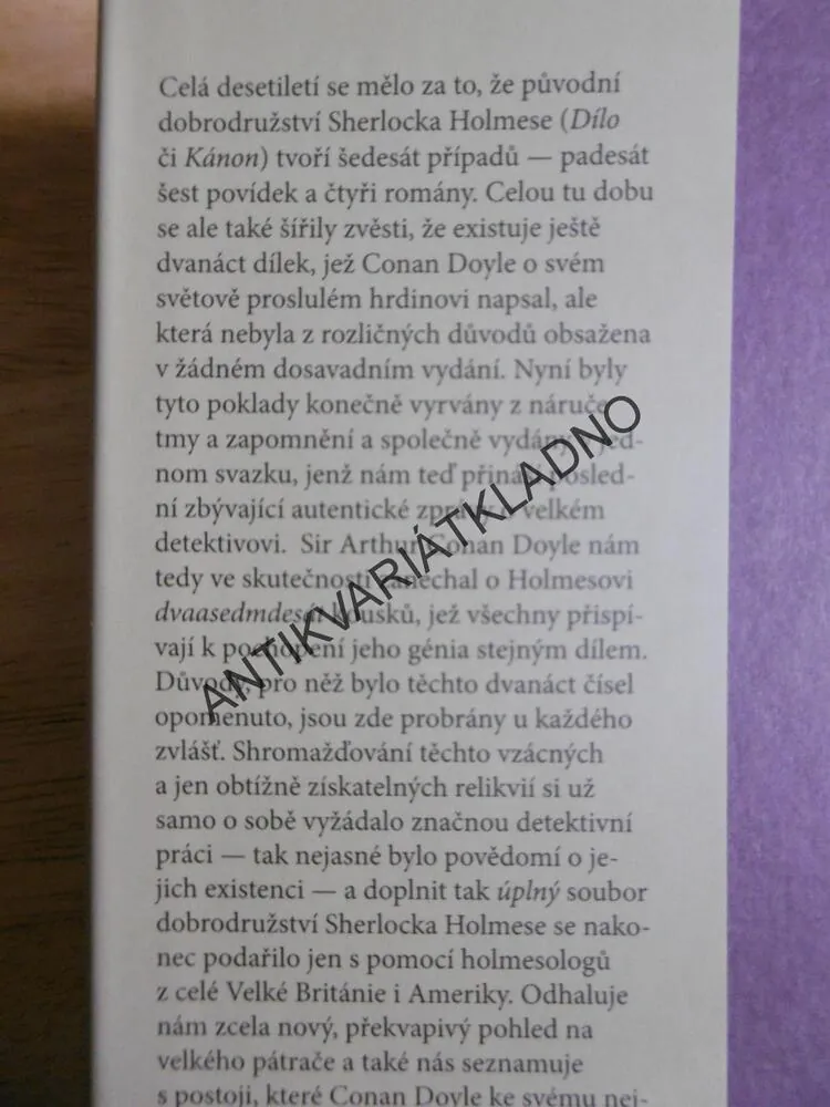 SIR ARTHUR CONAN DOYLE, ZAPOMENUTÉ PŘÍPADY SHERLOCKA HOLMESE, **an
