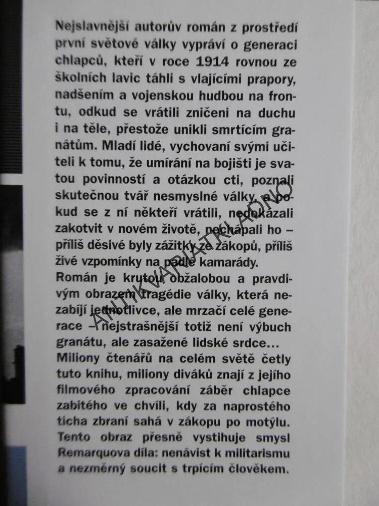 NA ZÁPADNÍ FRONTĚ KLID, ERICH MARIA REMARQUE