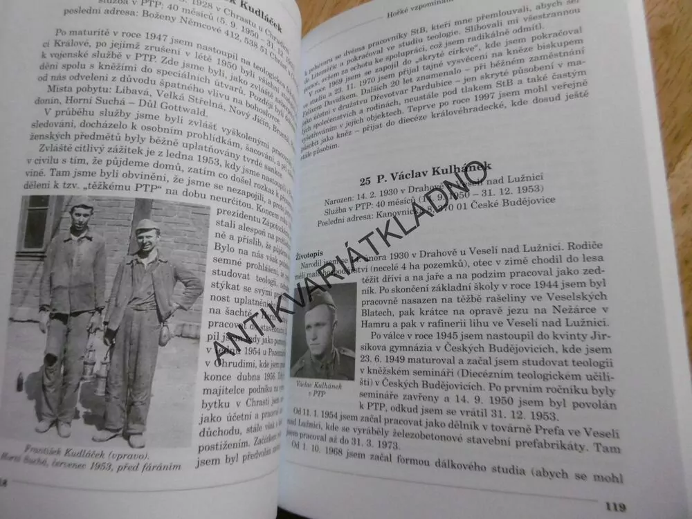 HOŘKÉ VZPOMÍNÁNÍ III, ZE VZPOMÍNEK PÉTÉPÁKŮ, PTP, KLADNO, KOMÁRNO. MOST, KOLÍN, AJ.