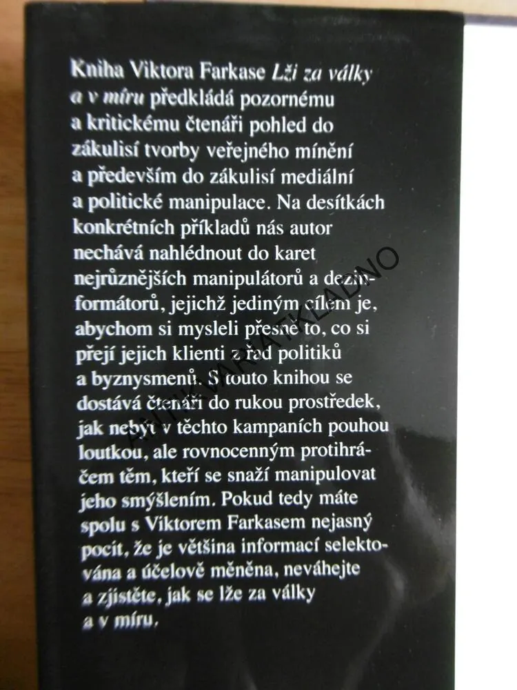 LŽI ZA VÁLKY A V MÍRU, VIKTOR FARKAS, 